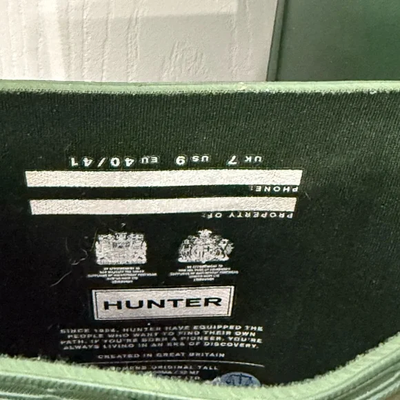 Hunter Green Women's Tall Rain Boots - Picture 6 of 10